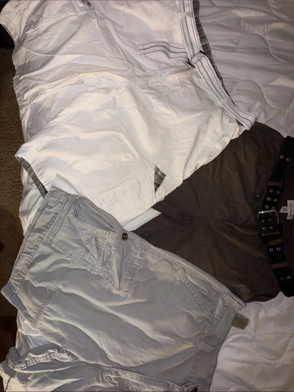 Calvin Klein Men's Cargo Shorts - White, Light Gray, Brown